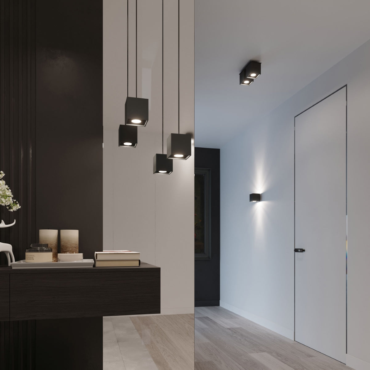 Wandlamp QUAD 1 zwart