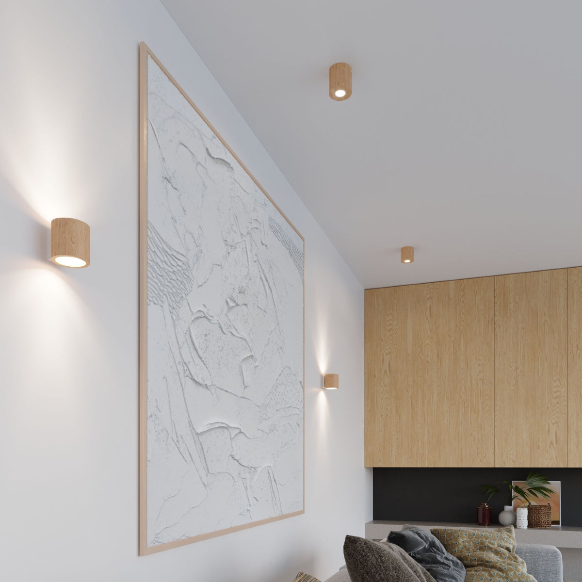 Plafondlamp ORBIS naturel hout