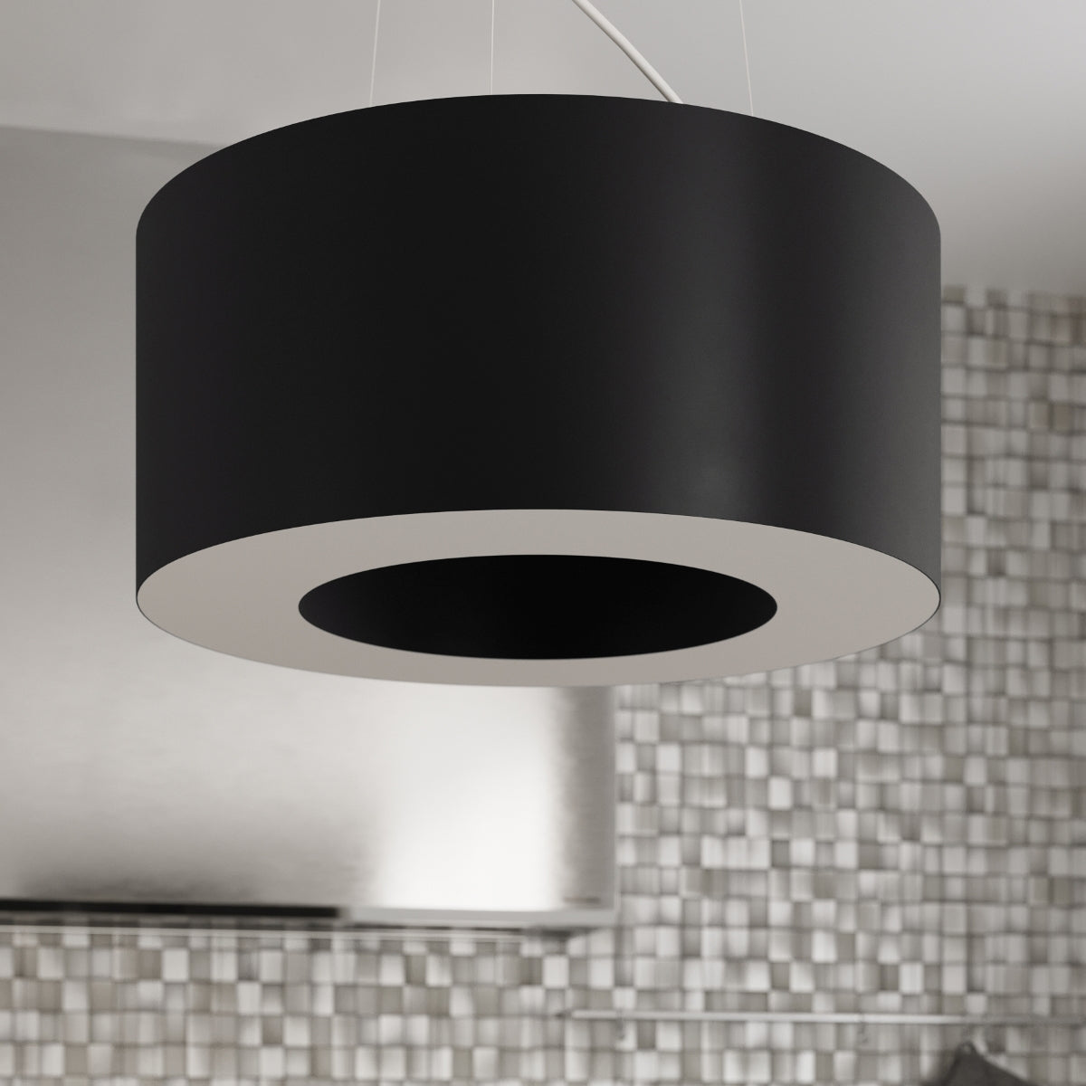 Simpele zwarte Kroonluchter SATURNO 50