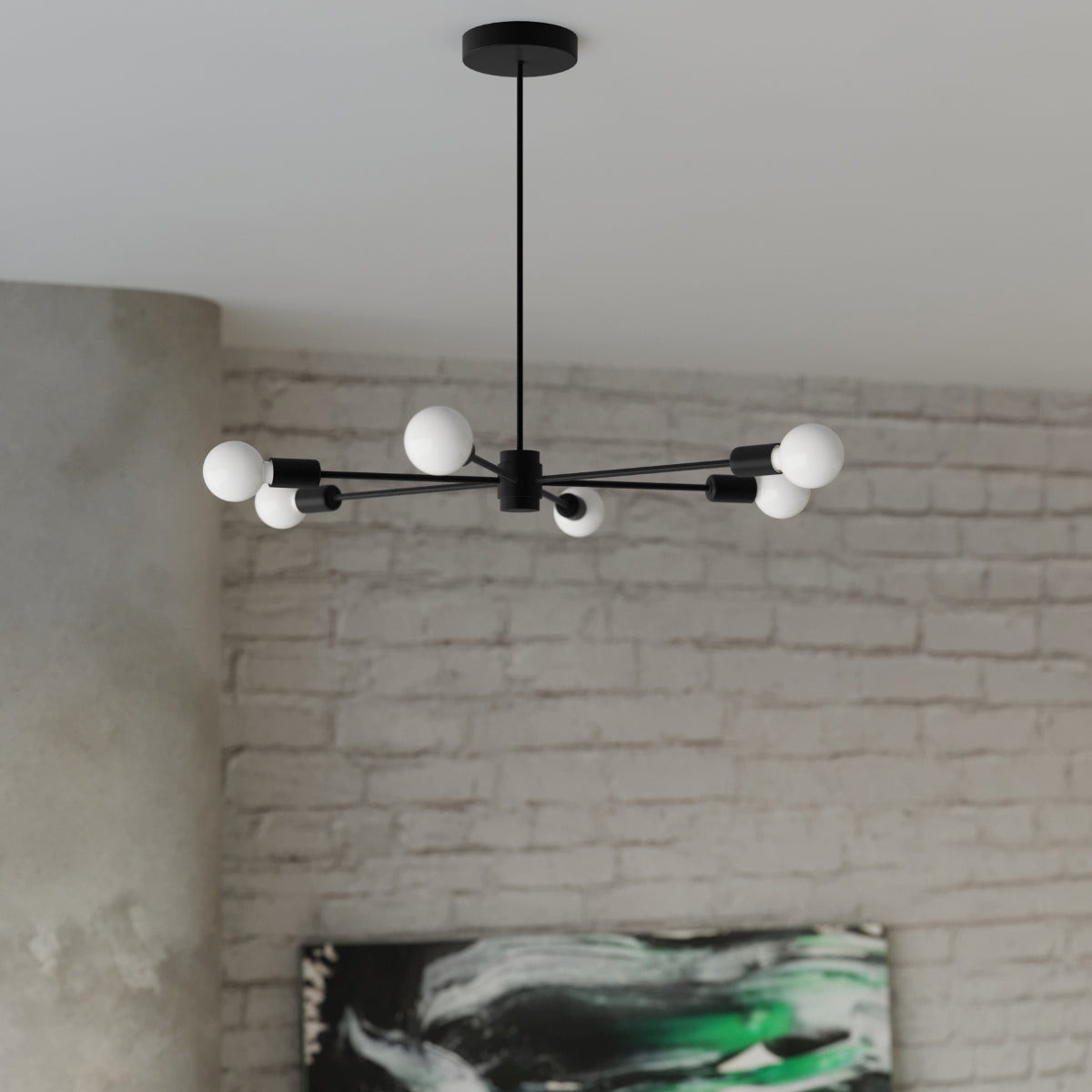 Industriële zwarte Kroonluchter LANGO 3
