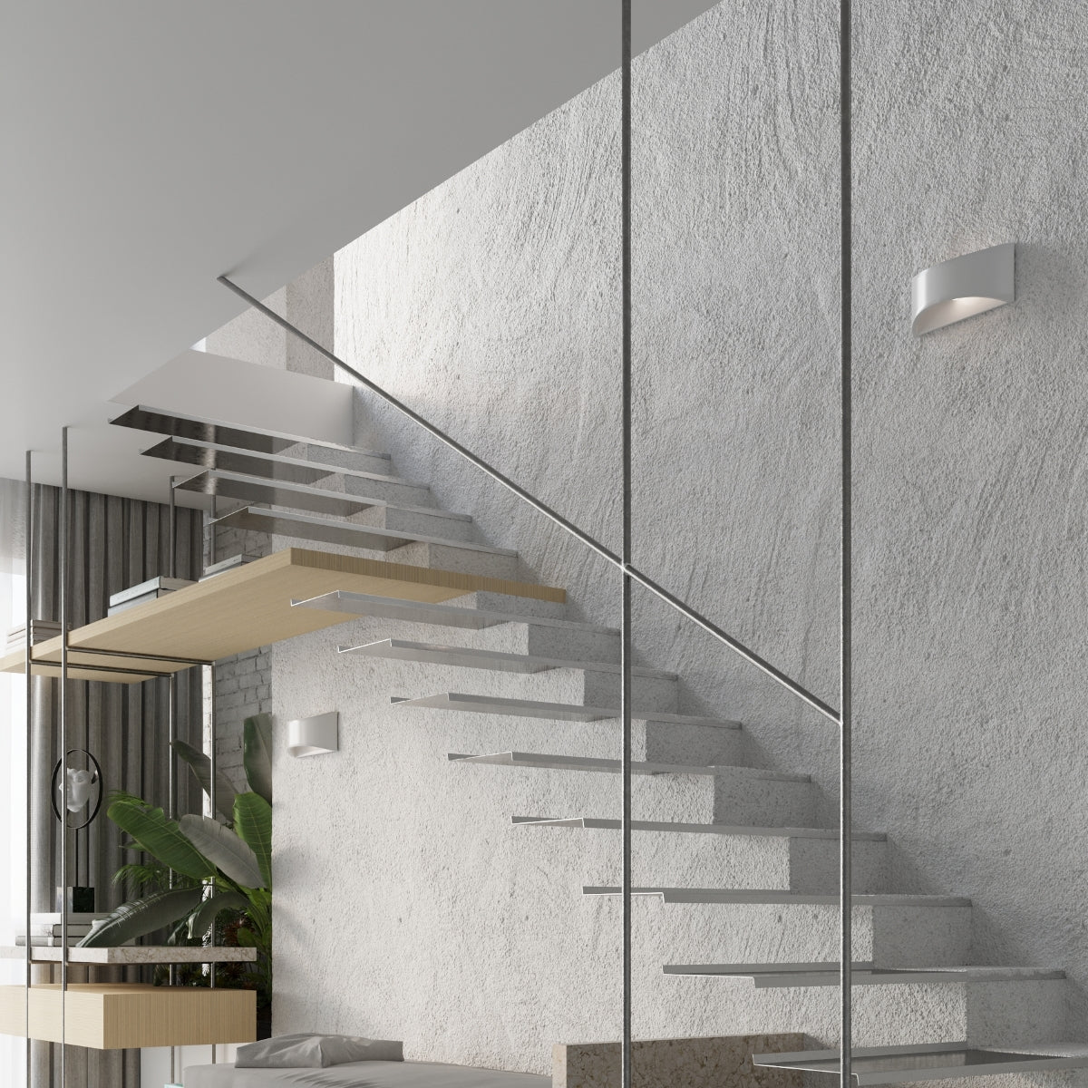 Gelakte wandlamp VIXEN wit glans