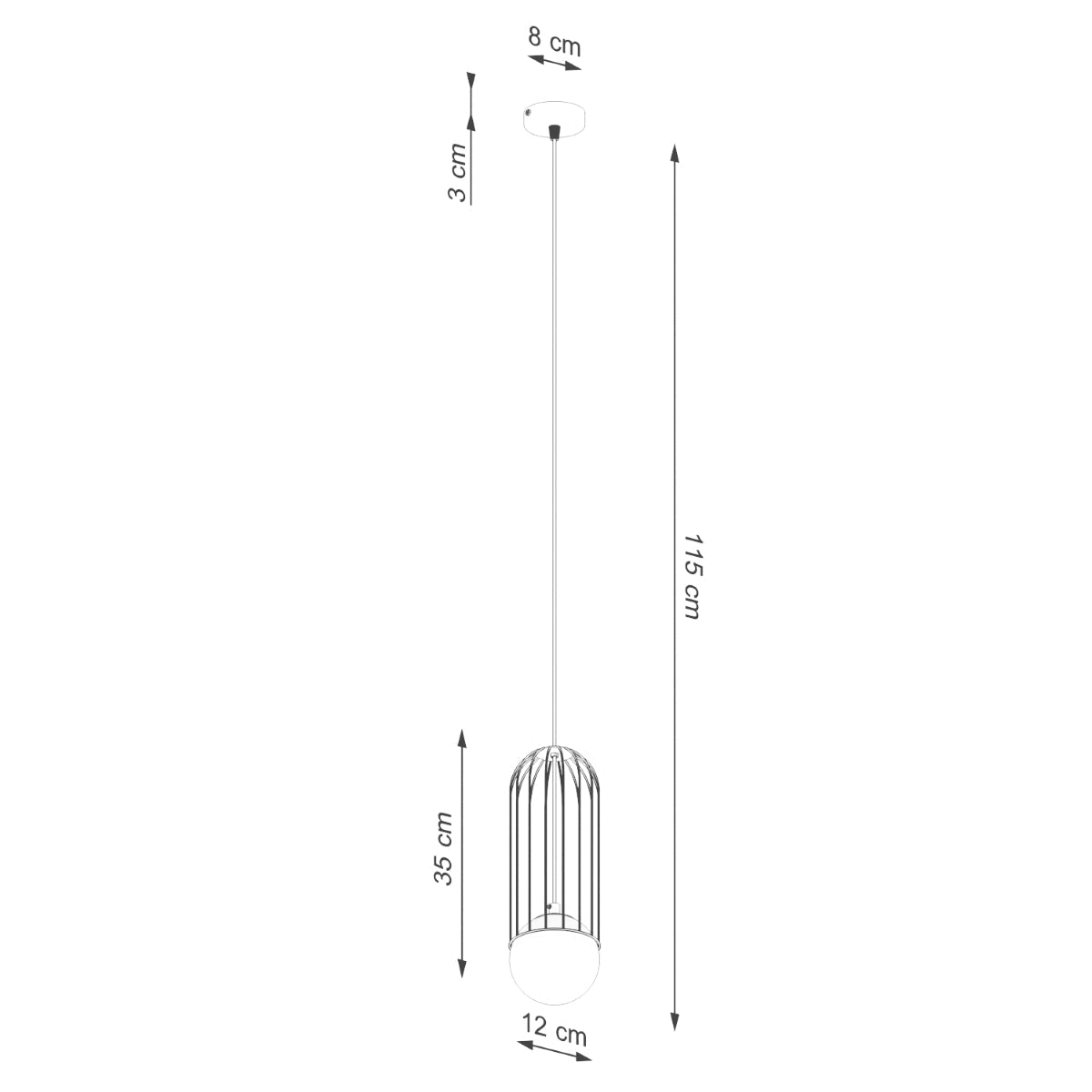 Hanglamp BRINA 1 wit