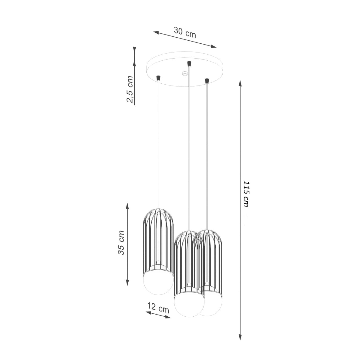 Hanglamp BRINA 3P wit