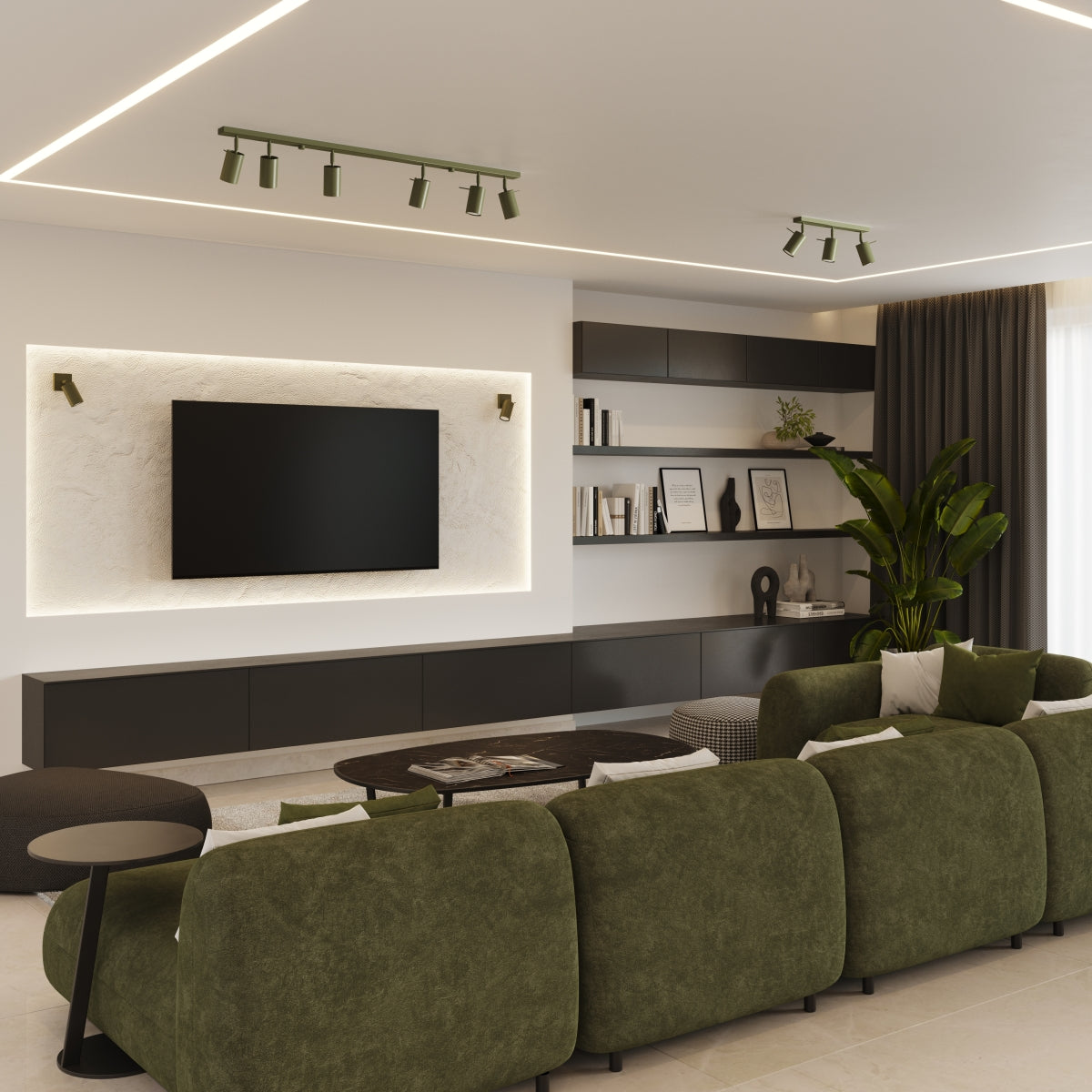 Wandlamp RING olijfgroen