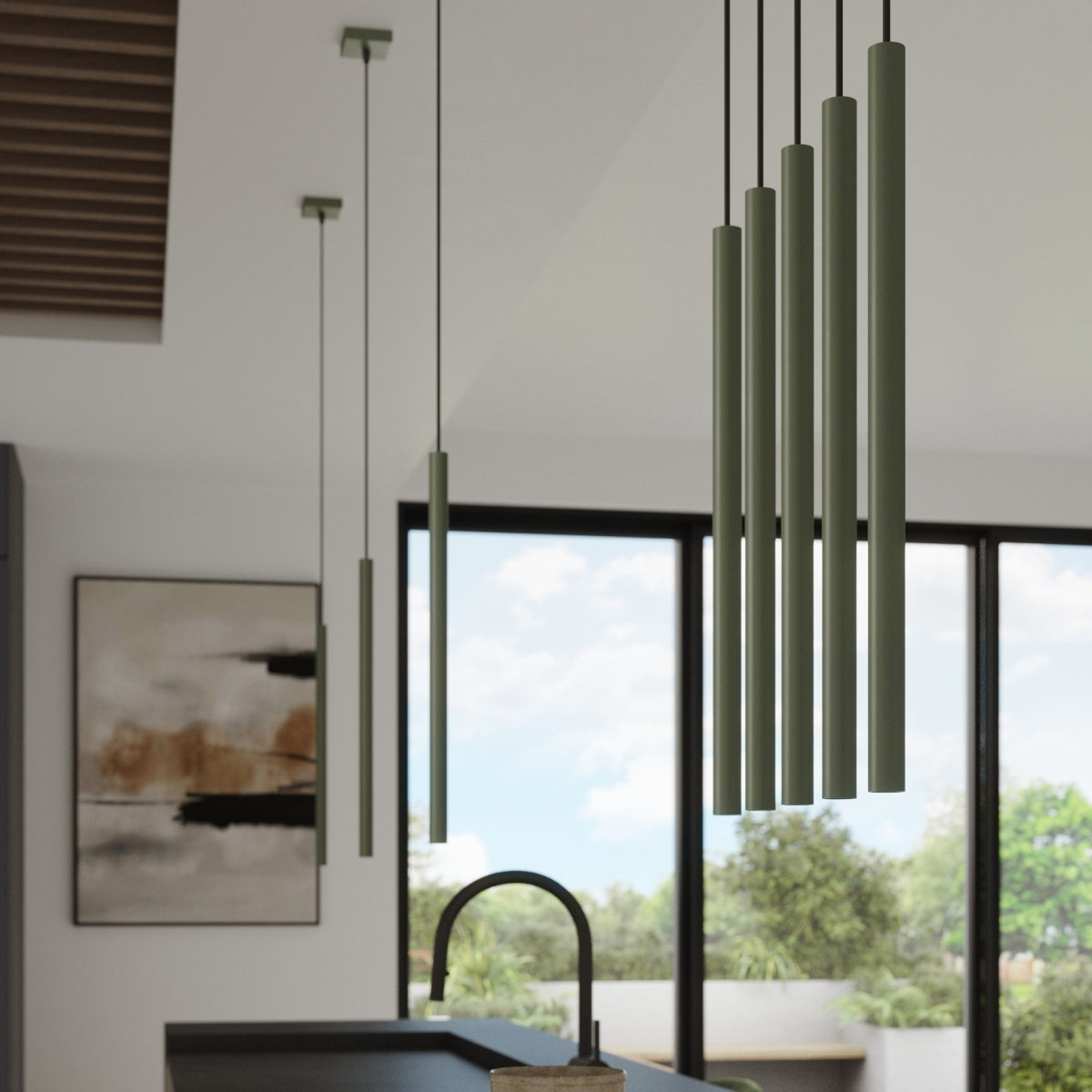 Hanglamp PASTELO 3 olijfgroen