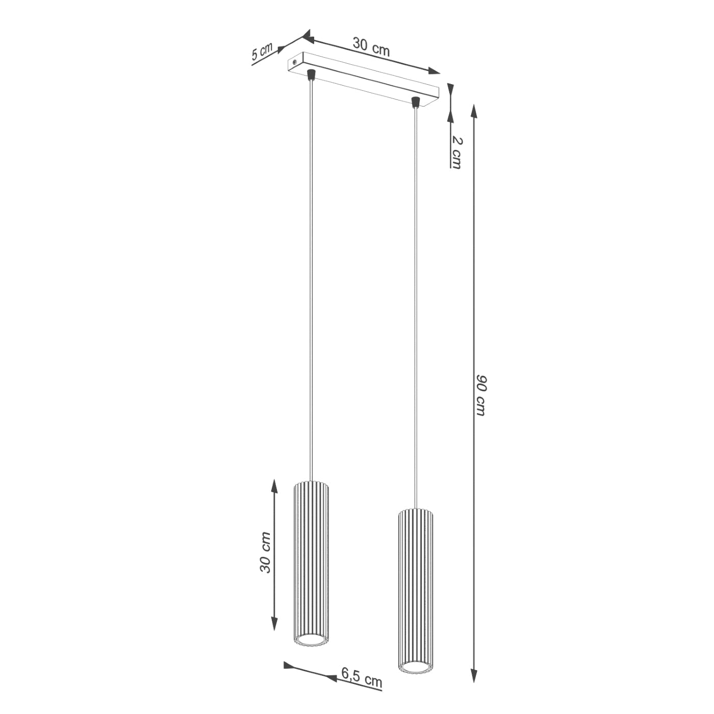 Hanglamp KARBON 2 wit