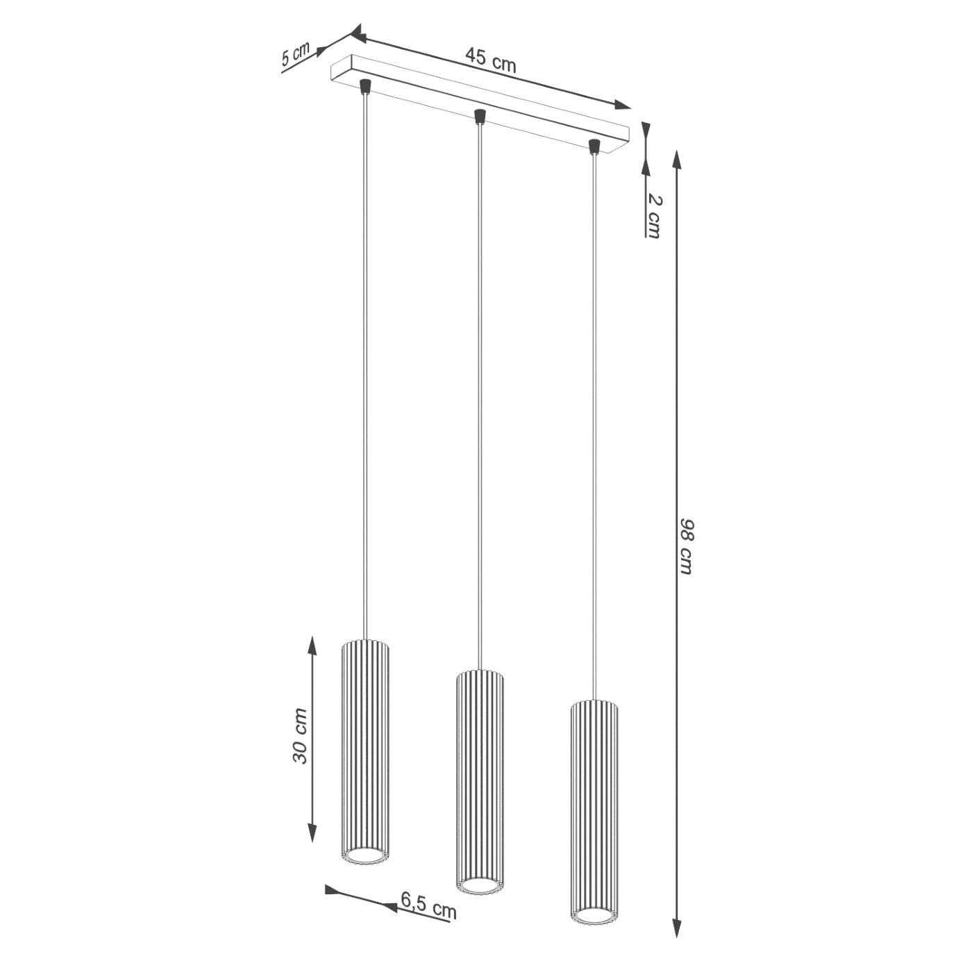 Hanglamp KARBON 3L goud