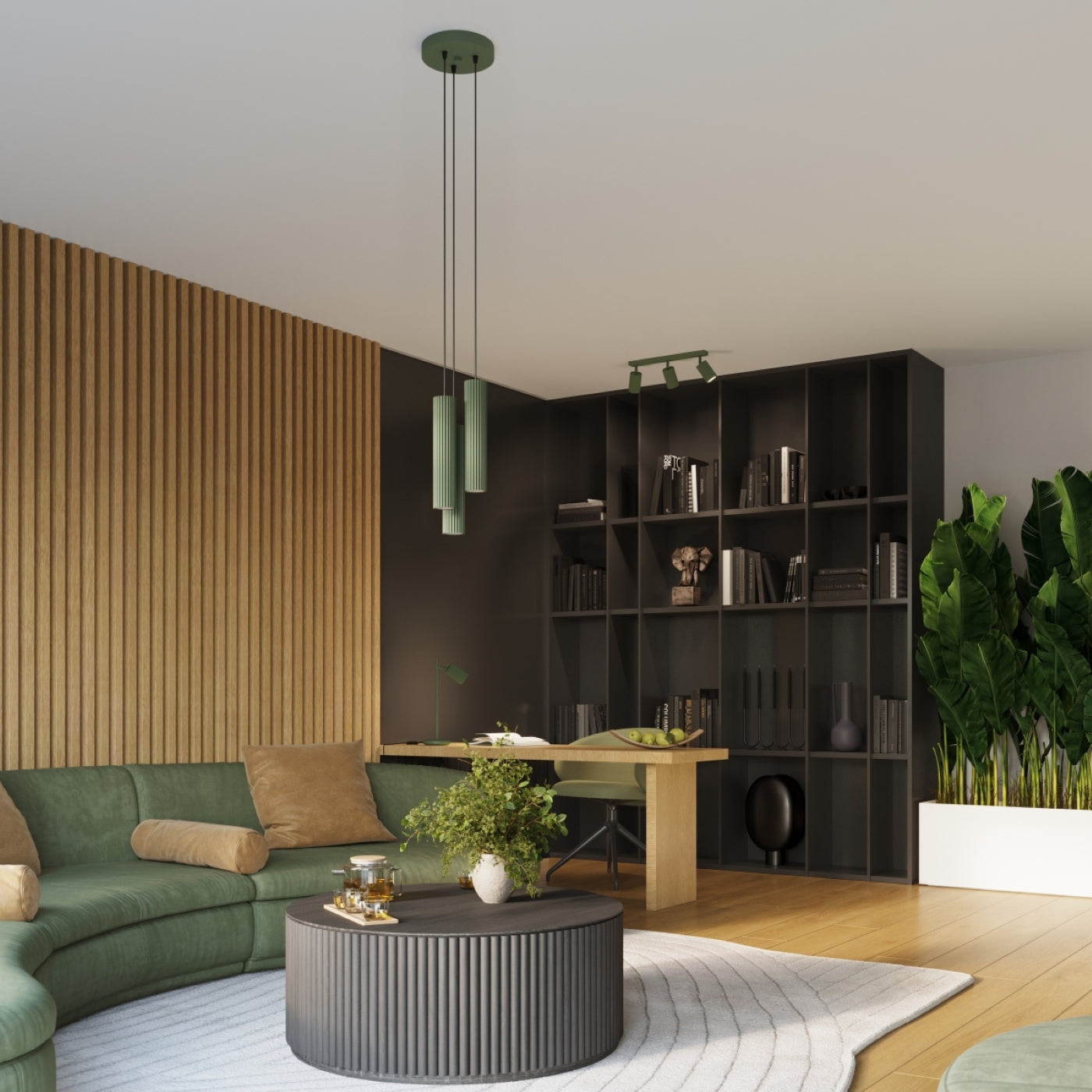 Wandlamp KARBON 30 olijfgroen