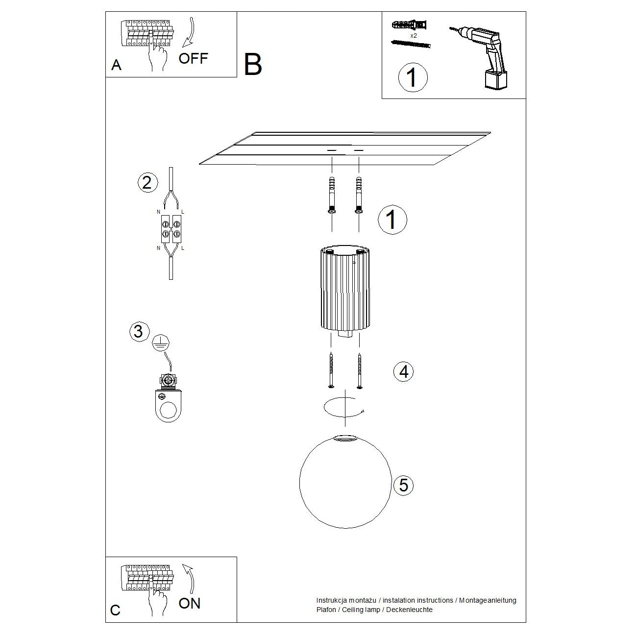 Plafondlamp HALO wit IP44