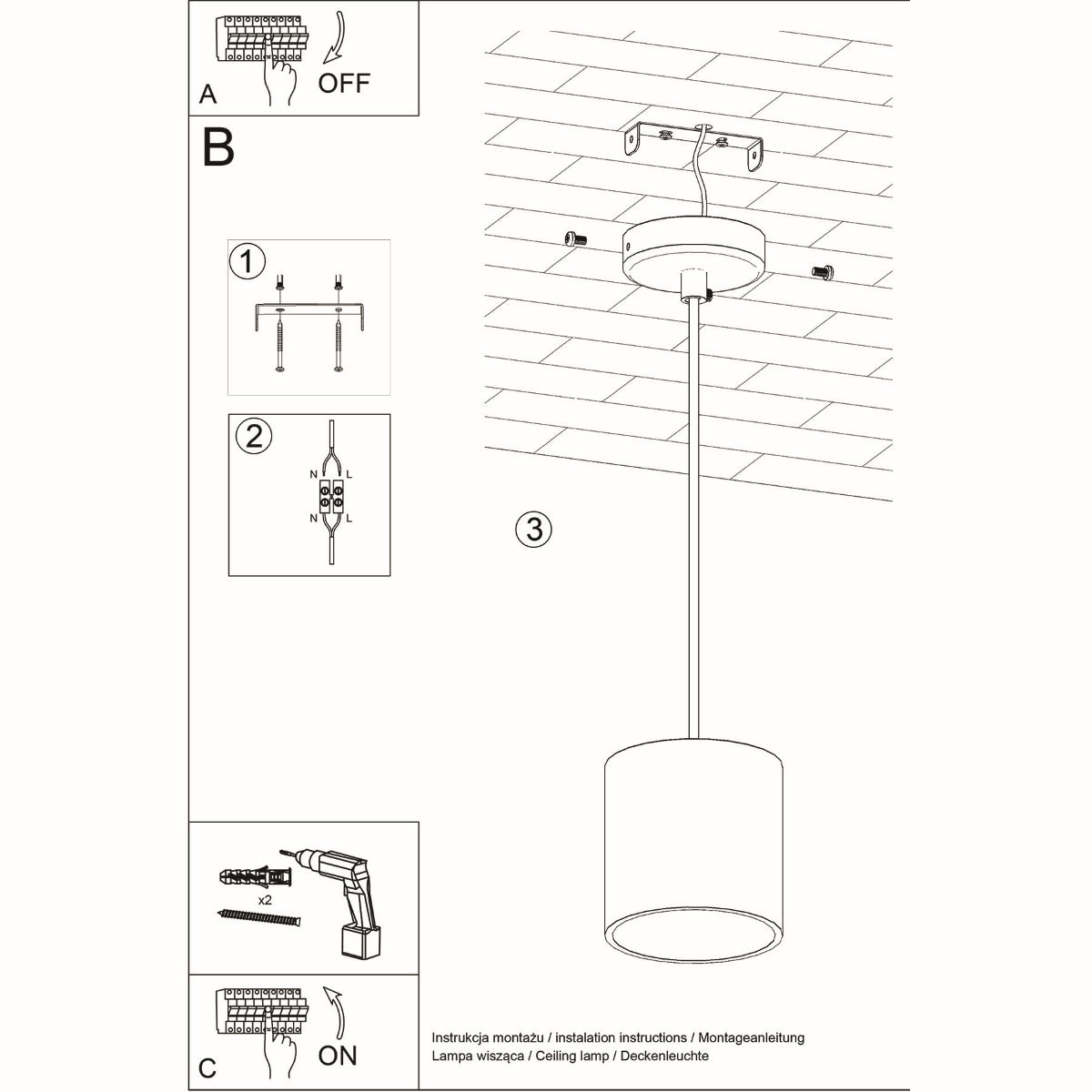 Hanglamp ORBIS 1 zwart