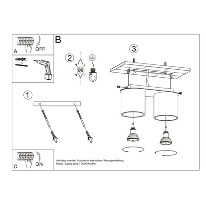 Plafondlamp ORBIS 2 wit