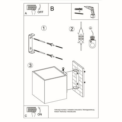 Wandlamp QUAD 1 zwart