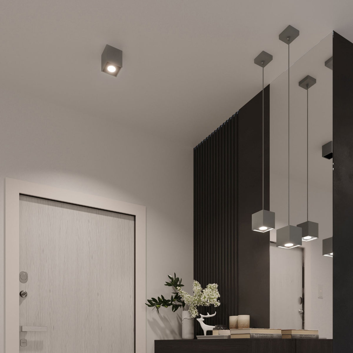 Wandlamp QUAD 1 grijs