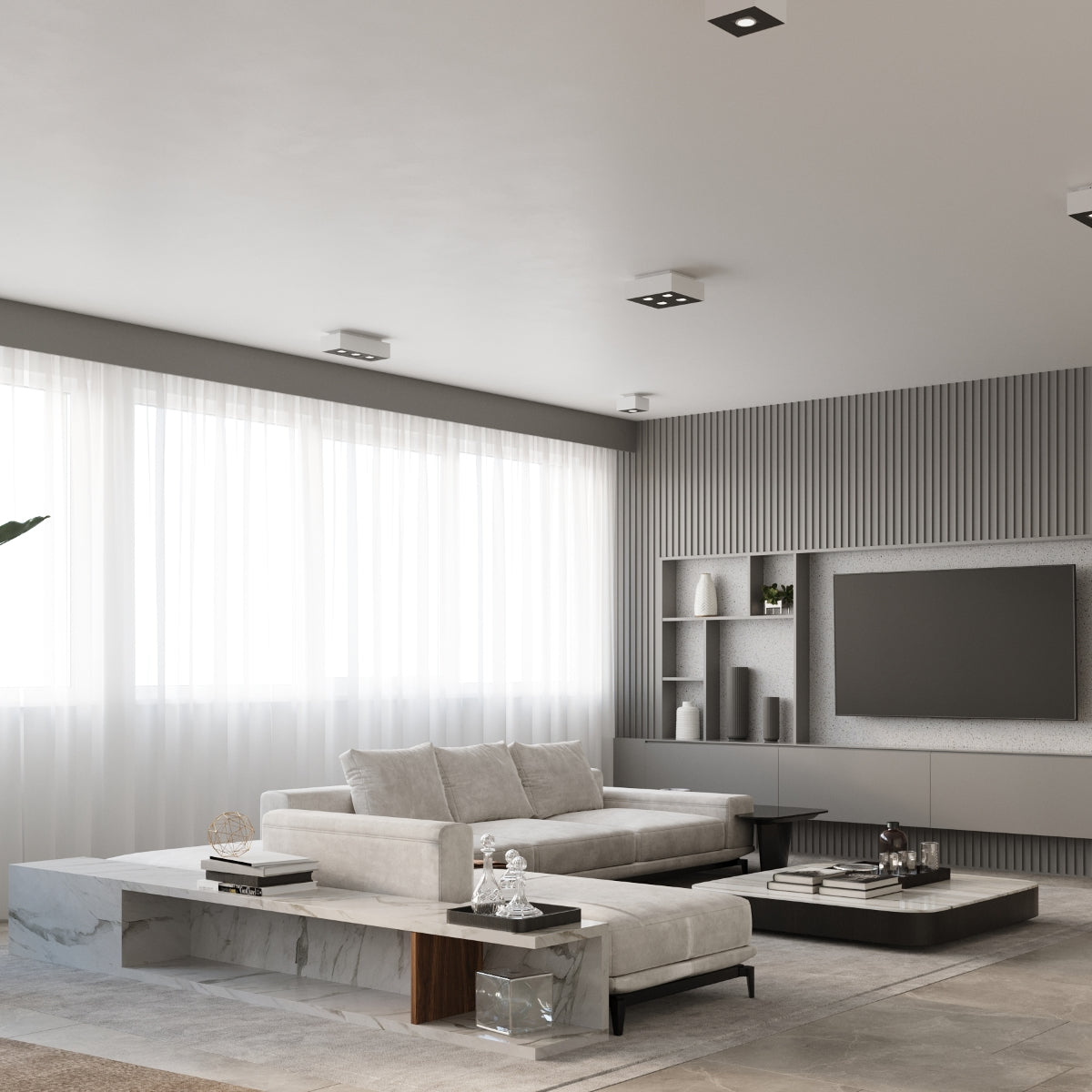 Plafondlamp MONO 3 wit
