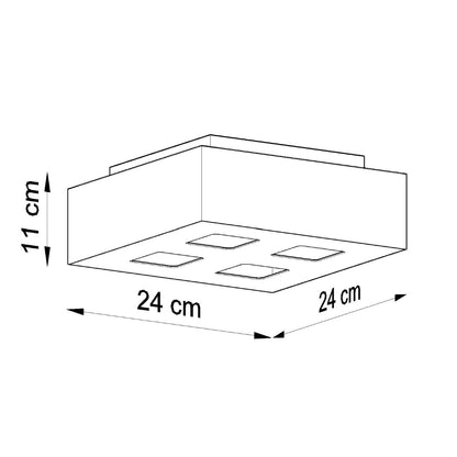 Plafondlamp MONO 4 wit