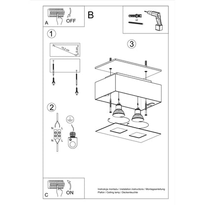 Plafondlamp MONO 2 zwart
