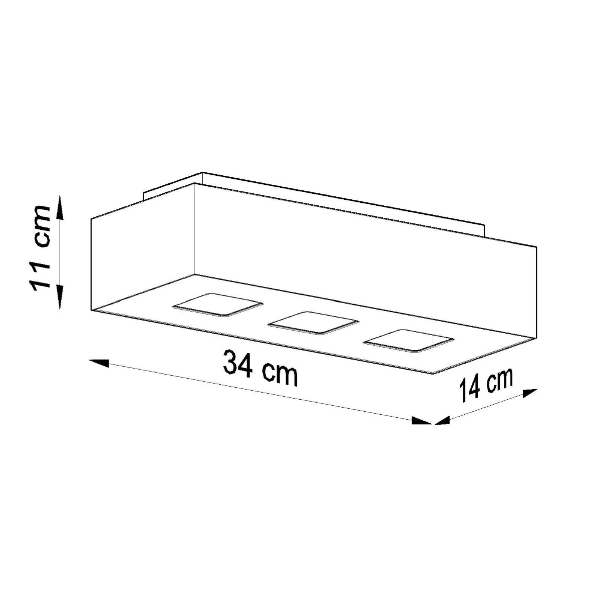 Plafondlamp MONO 3 zwart