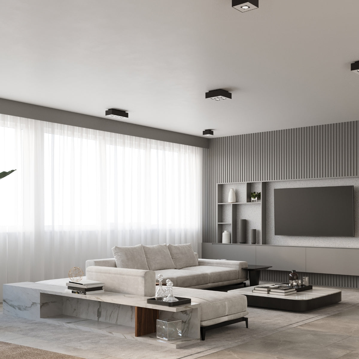 Plafondlamp MONO 4 zwart