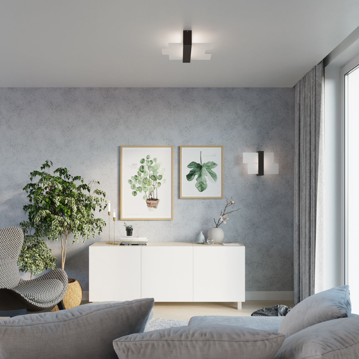 Plafondlamp FENIKS 2 wengé
