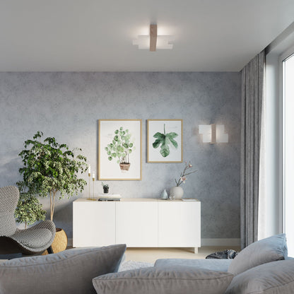Plafondlamp FENIKS 2 naturel hout
