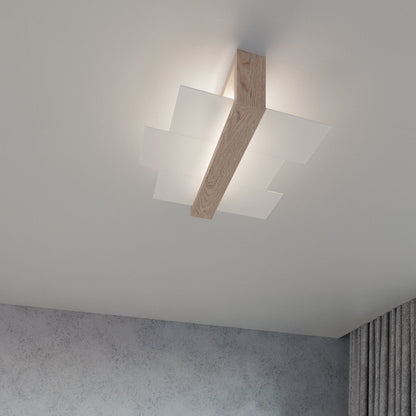 Plafondlamp FENIKS 2 naturel hout