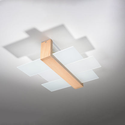 Plafondlamp FENIKS 2 naturel hout