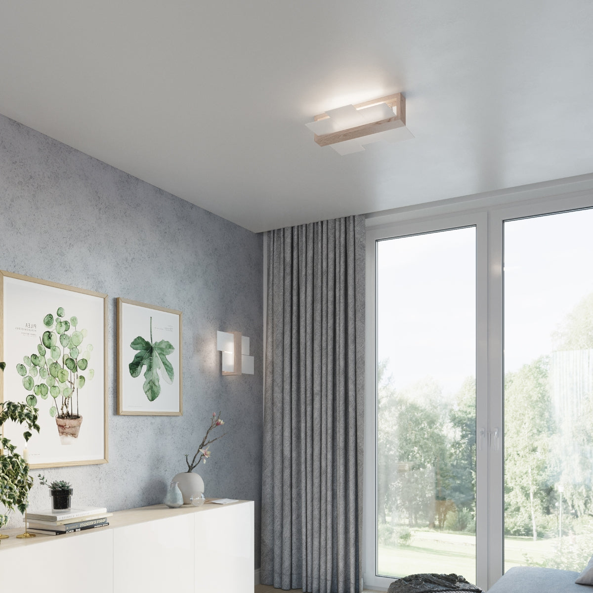 Wandlamp FENIKS 1 natuurlijk hout