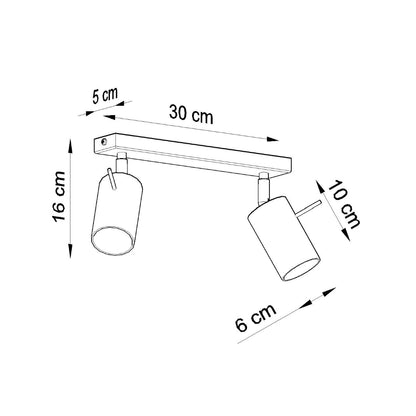 Plafondlamp RING 2 zwart