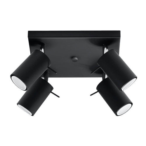 Plafondlamp RING 4 zwart