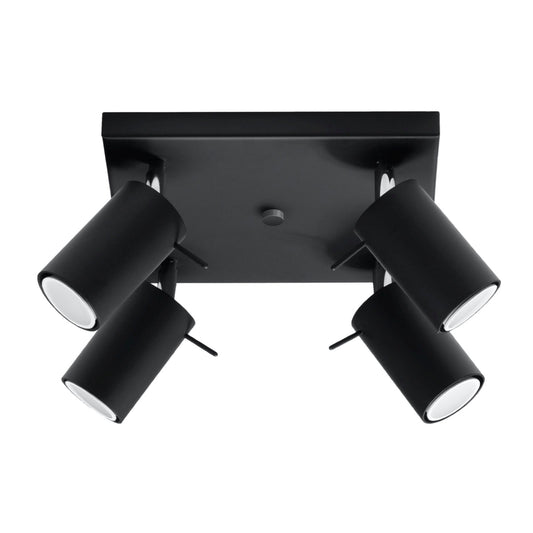 Plafondlamp RING 4 zwart