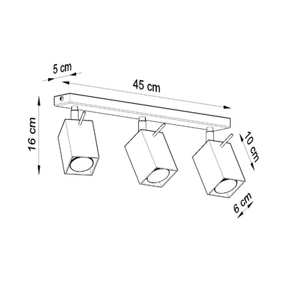 Plafondlamp MERIDA 3 zwart