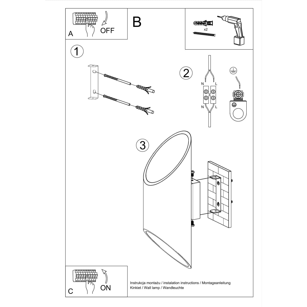 Wandlamp PENNE 30 wit