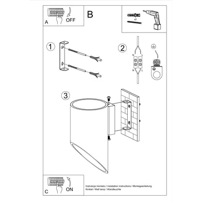 Wandlamp PENNE 20 zwart