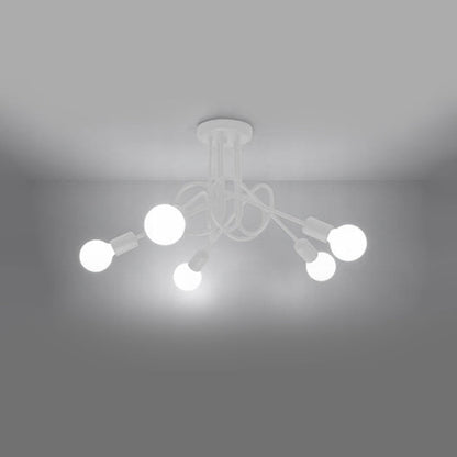 Witte loft Kroonluchter SUPEL 5