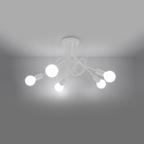 Witte loft Kroonluchter SUPEL 5