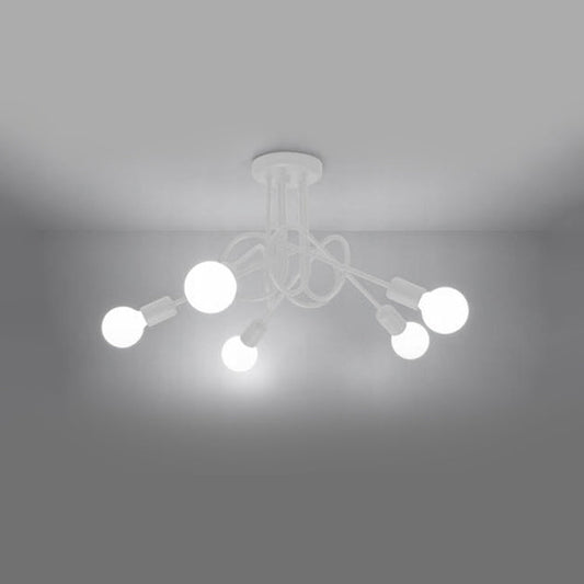 Witte loft Kroonluchter SUPEL 5