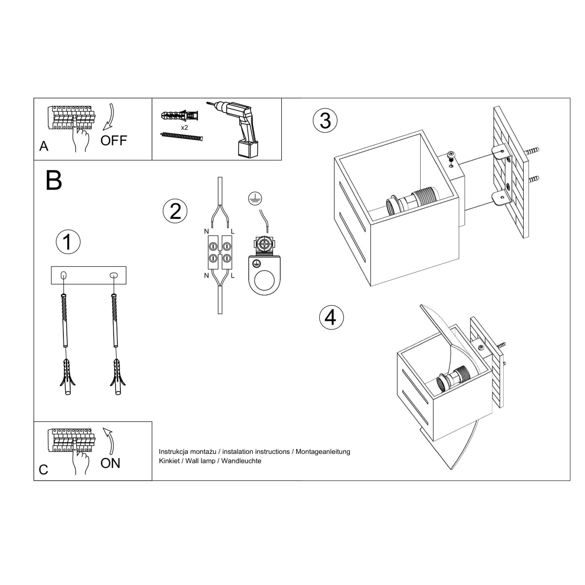 Wandlamp LORETO wit