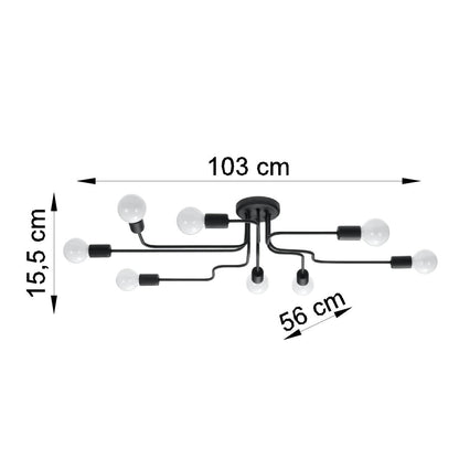 Modieuze zwarte Kroonluchter VECTOR 8