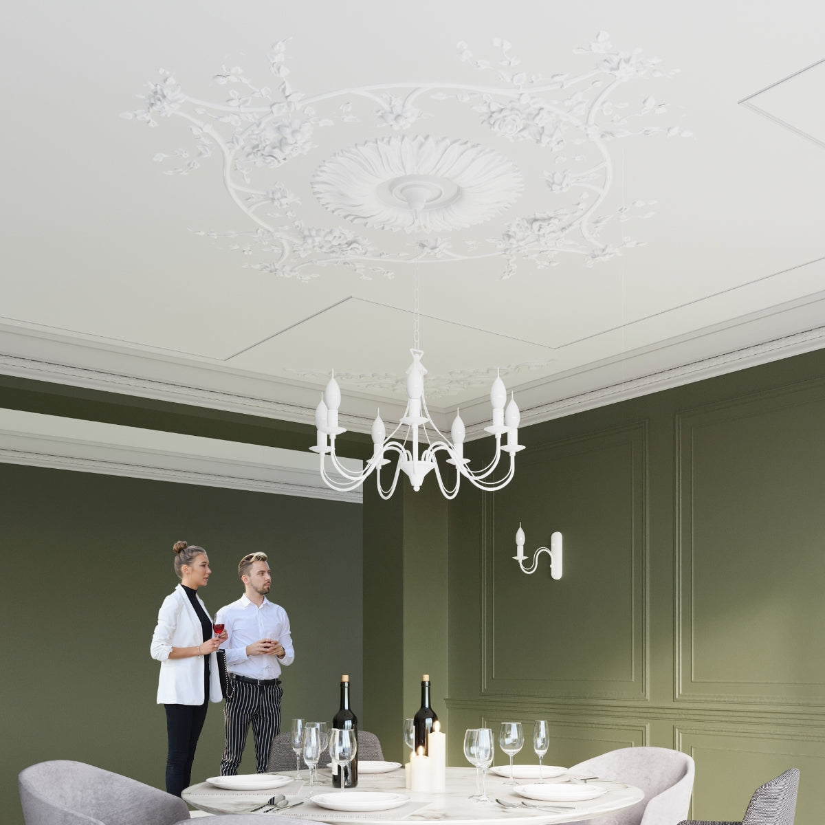 Witte kandelaar Kroonluchter MINERWA 3