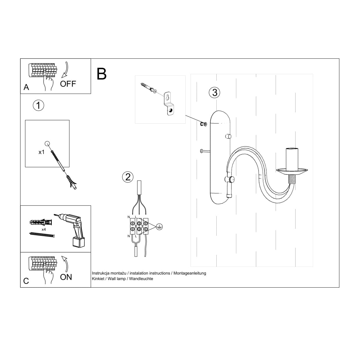 Wandlamp MINERWA wit