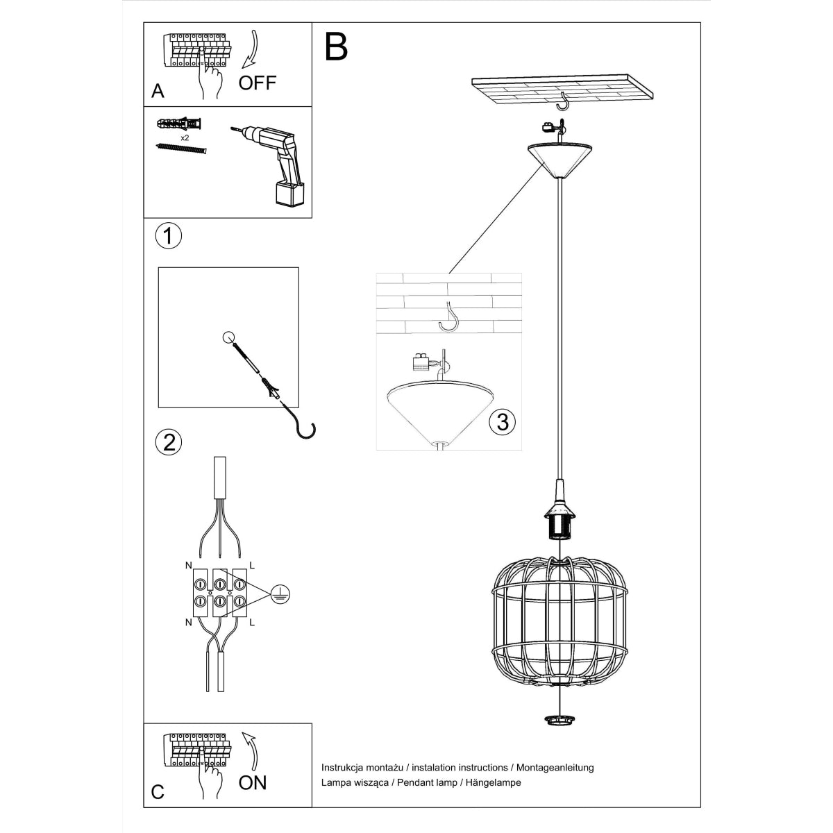 Hanglamp CELTA zwart
