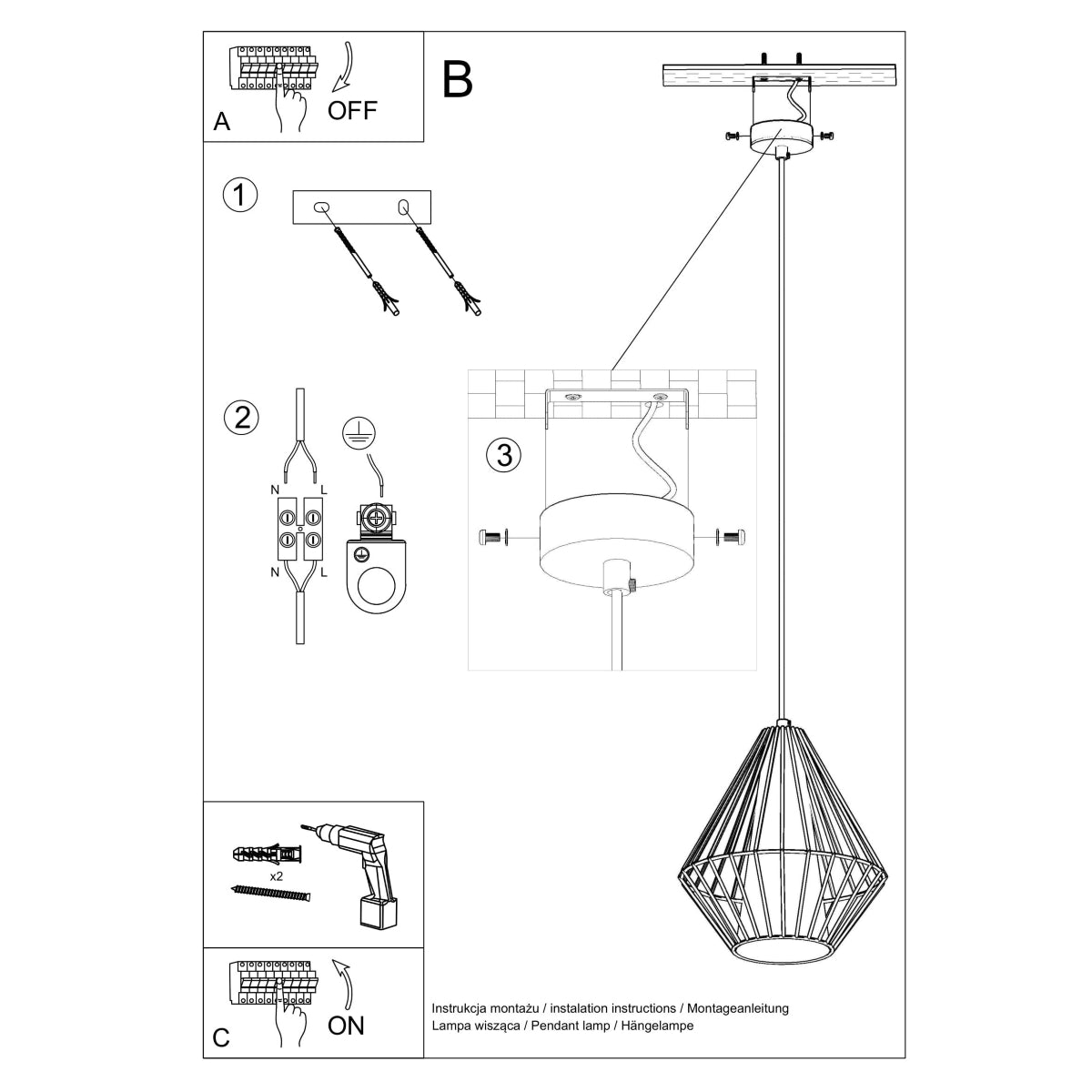 Hanglamp DEMI zwart