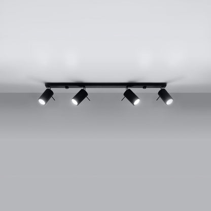 Plafondlamp RING 4L zwart