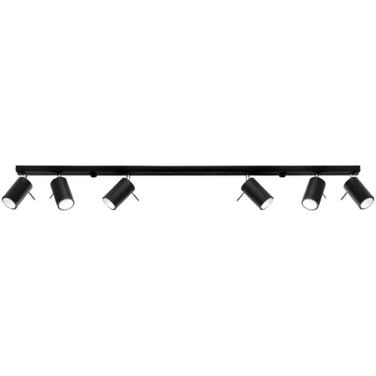 Plafondlamp RING 6L zwart