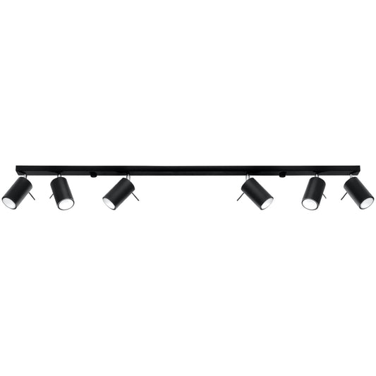 Plafondlamp RING 6L zwart