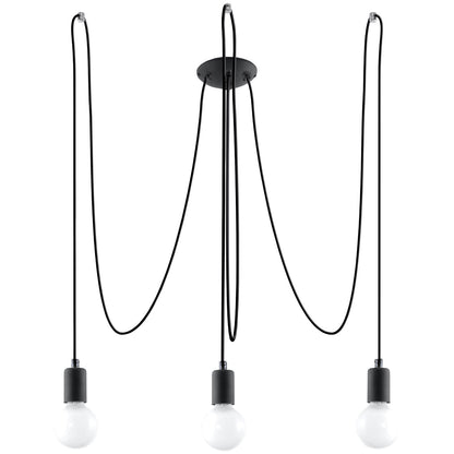 Zwarte elegante Kroonluchter EDISON 3