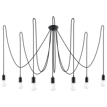 Zwarte elegante Kroonluchter EDISON 7
