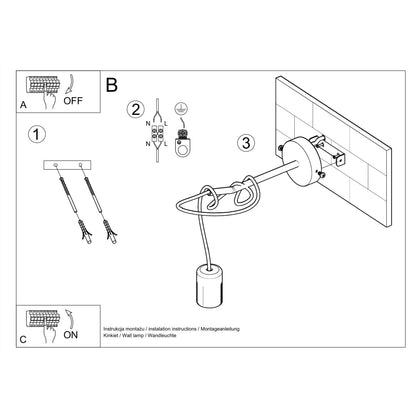 Wandlamp EDISON zwart