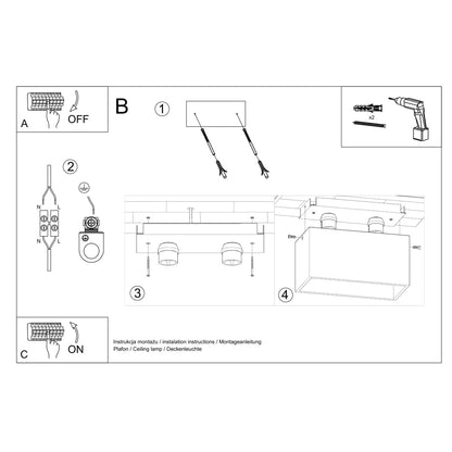 Plafondlamp QUAD wit