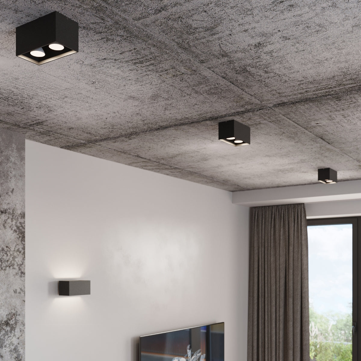 Plafondlamp QUAD zwart